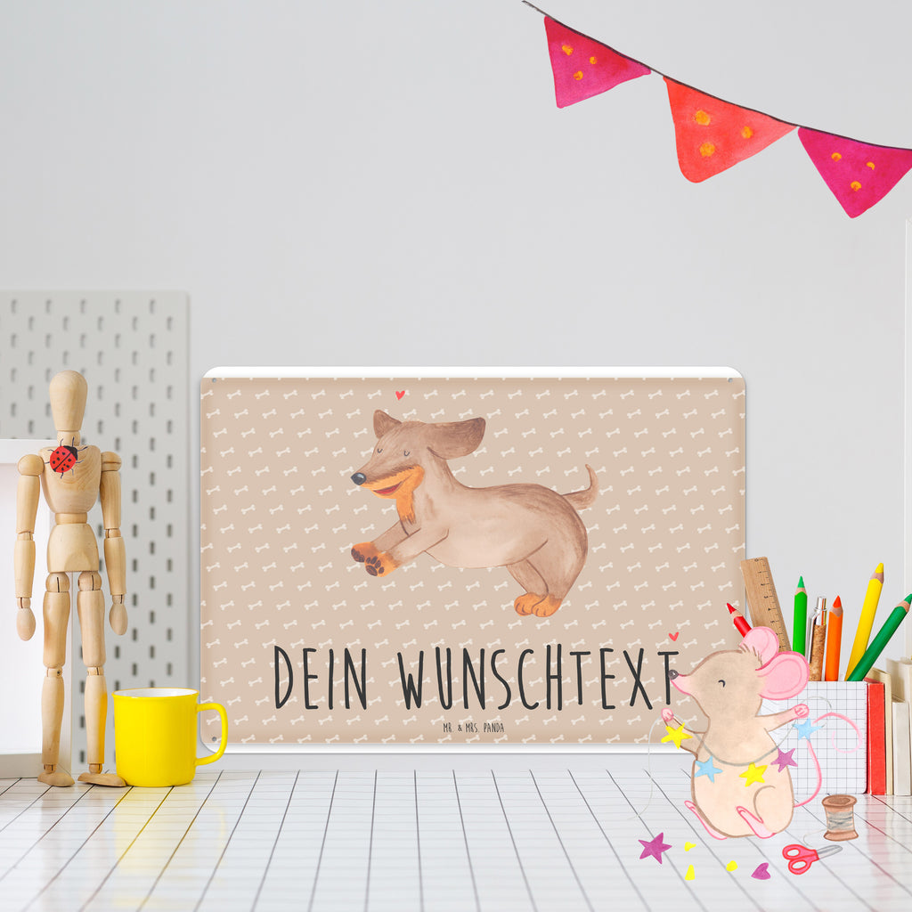 Personalisiertes Blechschild Hund Dackel Blechschild, Metallschild, Geschenk Schild, Schild, Magnet-Metall-Schild, Deko Schild, Wandschild, Wand-Dekoration, Türschild, Hund, Hundemotiv, Haustier, Hunderasse, Tierliebhaber, Hundebesitzer, Sprüche, Hunde, Dackel, Dachshund, happy dog