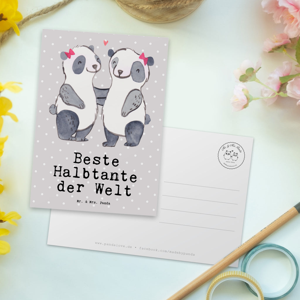 Postkarte Panda Beste Halbtante der Welt Postkarte, Karte, Geschenkkarte, Grußkarte, Einladung, Ansichtskarte, Geburtstagskarte, Einladungskarte, Dankeskarte, Ansichtskarten, Einladung Geburtstag, Einladungskarten Geburtstag, für, Dankeschön, Geschenk, Schenken, Geburtstag, Geburtstagsgeschenk, Geschenkidee, Danke, Bedanken, Mitbringsel, Freude machen, Geschenktipp, Halbtante, Tante, beste Tante, Stieftante, Stief, Stiefgeschwister, Familie, Kleinigkeit