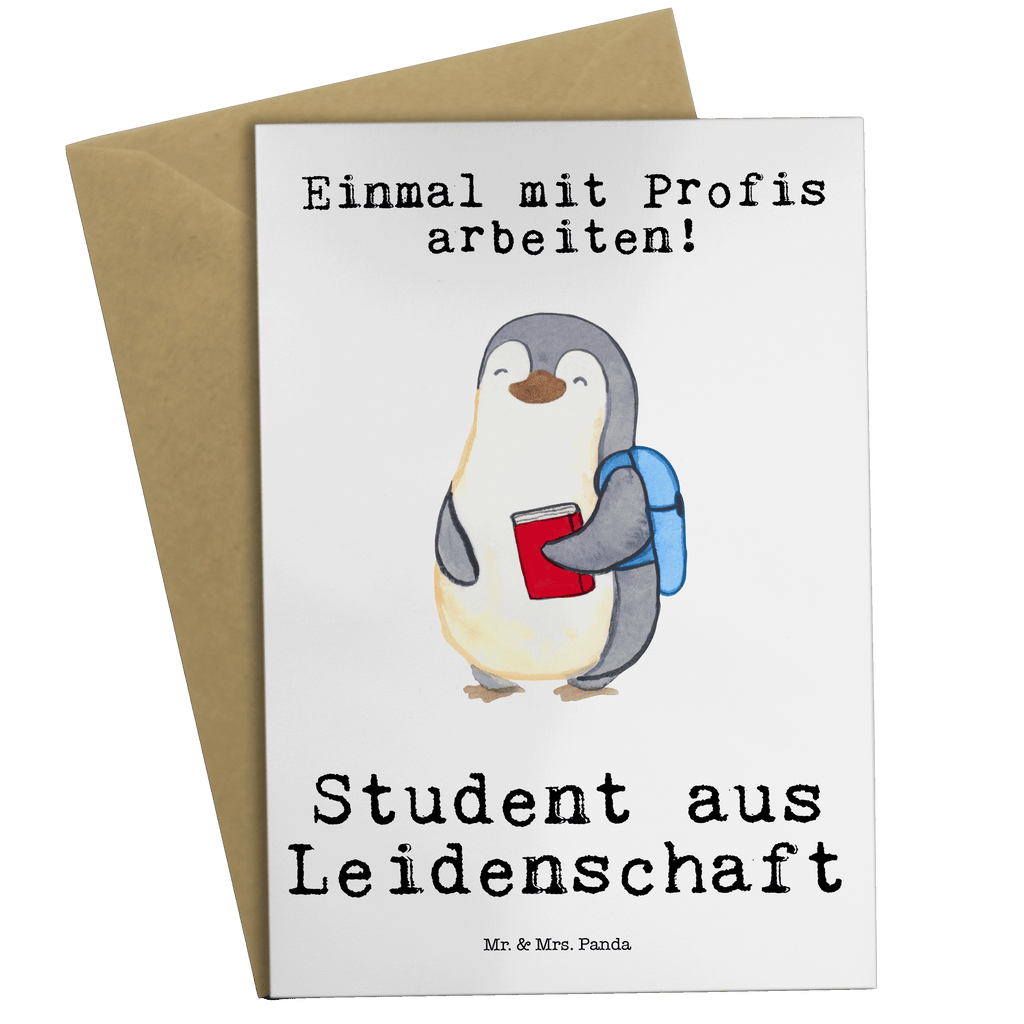 Grußkarte Student aus Leidenschaft Grußkarte, Klappkarte, Einladungskarte, Glückwunschkarte, Hochzeitskarte, Geburtstagskarte, Karte, Ansichtskarten, Beruf, Ausbildung, Jubiläum, Abschied, Rente, Kollege, Kollegin, Geschenk, Schenken, Arbeitskollege, Mitarbeiter, Firma, Danke, Dankeschön