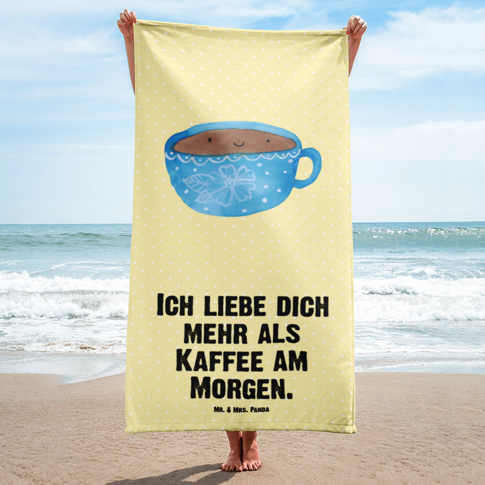 XL Badehandtuch Kaffee Tasse Handtuch, Badetuch, Duschtuch, Strandtuch, Saunatuch, Tiermotive, Gute Laune, lustige Sprüche, Tiere, Kaffee, Tasse, Liebe, Geschmack, Genuss, Glücklich