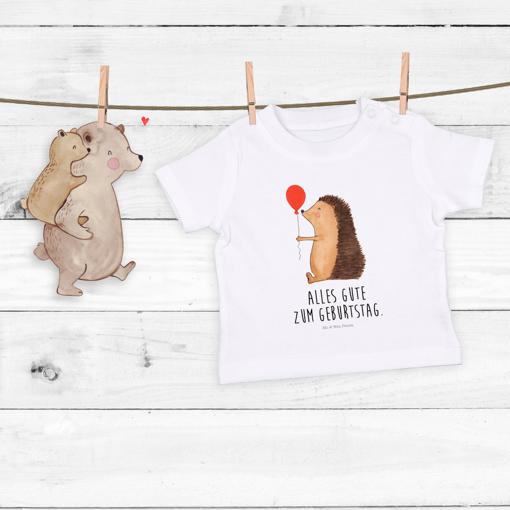 Organic Baby Shirt Igel Luftballon Baby T-Shirt, Jungen Baby T-Shirt, Mädchen Baby T-Shirt, Shirt, Tiermotive, Gute Laune, lustige Sprüche, Tiere, Igel, Geburtstag, Herzlichen Glückwunsch, Glückwunsch, Geburtstagskind, Ballon, Happy Birthday