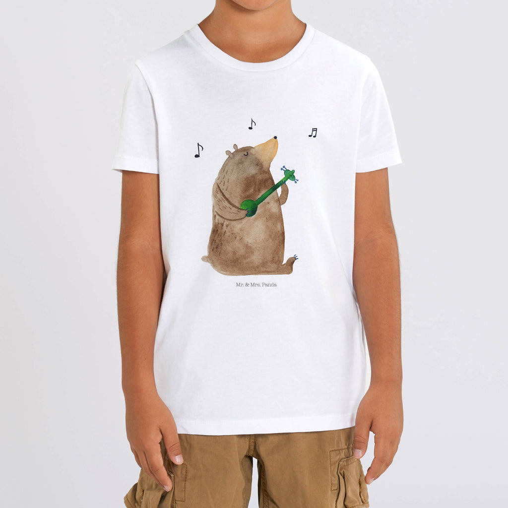 Organic Kinder T-Shirt Bär Gitarre Kinder T-Shirt, Kinder T-Shirt Mädchen, Kinder T-Shirt Jungen, Bär, Teddy, Teddybär