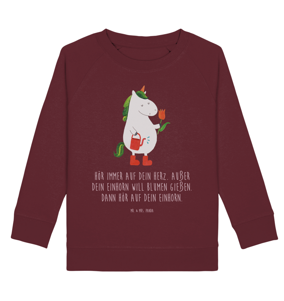 Organic Kinder Pullover Einhorn Gärtner Kinder Pullover, Kinder Sweatshirt, Jungen, Mädchen, Einhorn, Einhörner, Einhorn Deko, Pegasus, Unicorn, Luftballon, Gießkanne, Giesskanne, Lebenslust, Freude, Blume, Freundin, Garten, Stiefel