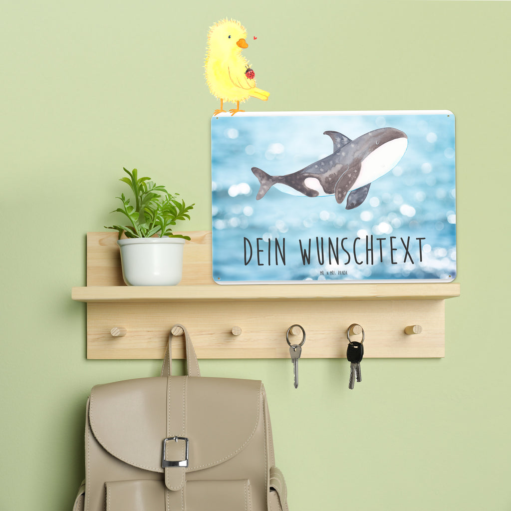 Personalisiertes Blechschild Orca Blechschild, Metallschild, Geschenk Schild, Schild, Magnet-Metall-Schild, Deko Schild, Wandschild, Wand-Dekoration, Türschild, Meerestiere, Meer, Urlaub, Orca, Orcas, Killerwal, Wal, Möglichkeiten, Büro, Arbeit, Motivation, Selbstliebe, Neustart, Startup