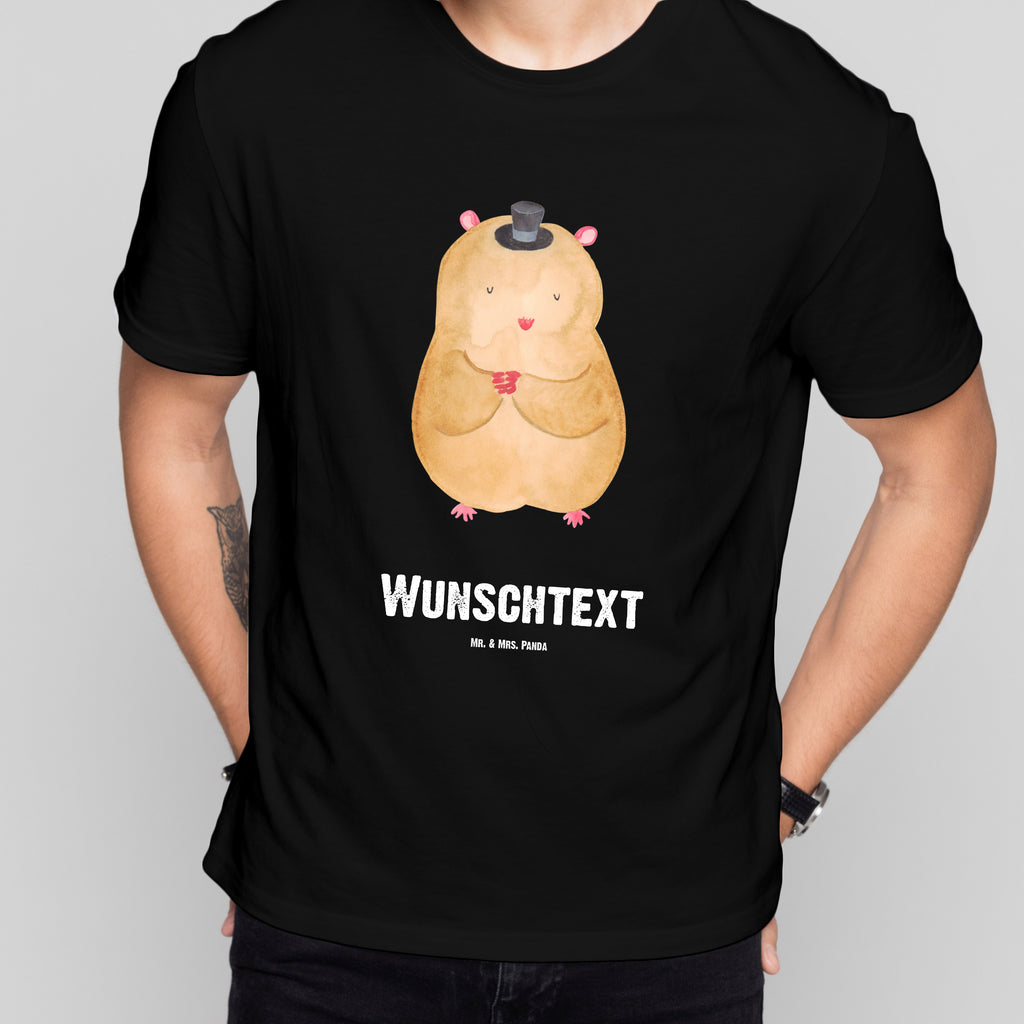 Personalisiertes T-Shirt Hamster mit Hut T-Shirt Personalisiert, T-Shirt mit Namen, T-Shirt mit Aufruck, Männer, Frauen, Tiermotive, Gute Laune, lustige Sprüche, Tiere, Hamster, Hut, Magier, Zylinder, Zwerghamster, Zauberer