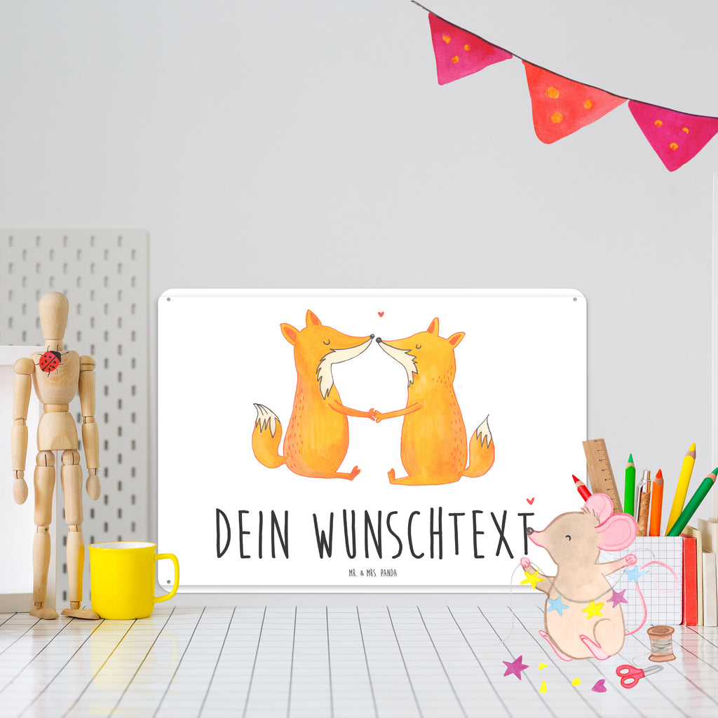 Personalisiertes Blechschild Füchse Liebe Blechschild, Metallschild, Geschenk Schild, Schild, Magnet-Metall-Schild, Deko Schild, Wandschild, Wand-Dekoration, Türschild, Fuchs, Füchse, Fox, Liebe, Liebespaar, Paar, Partner, Freundin, Freund, Ehe, Verlobte, Ehemann, Ehefrau, Liebesbeweis