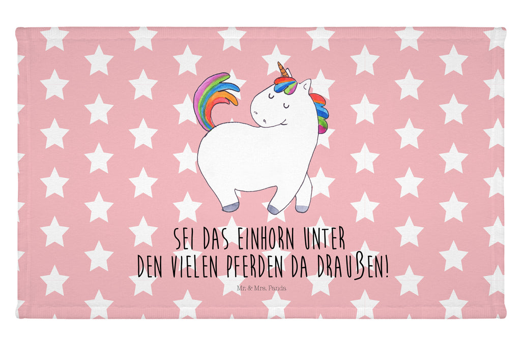 Handtuch Einhorn stolzierend Gästetuch, Reisehandtuch, Sport Handtuch, Frottier, Kinder Handtuch, Einhorn, Einhörner, Einhorn Deko, Pegasus, Unicorn, stolz, anders, bunt, Pferd, Reiter, Reiten, Freundin, Geschenk