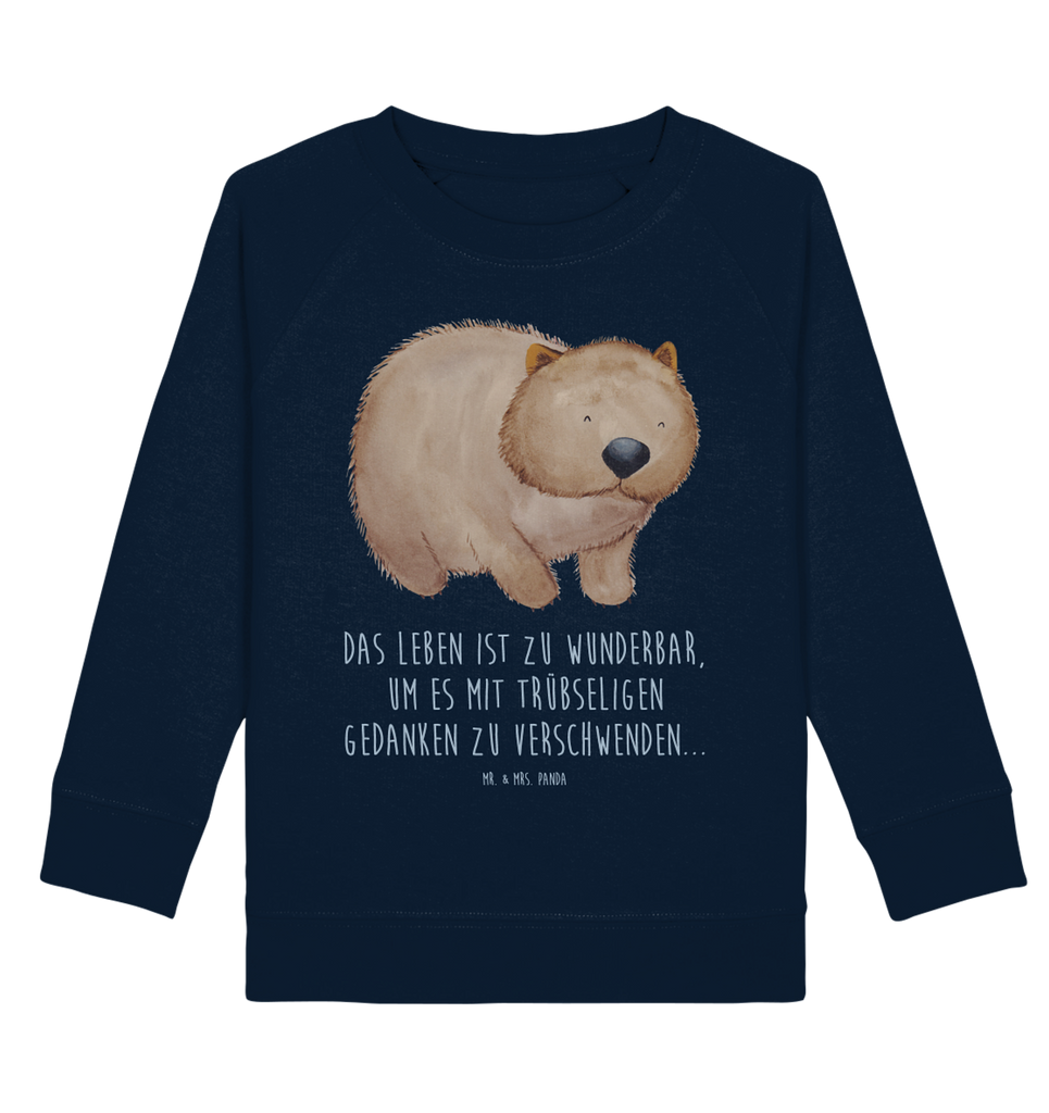 Organic Kinder Pullover Wombat Kinder Pullover, Kinder Sweatshirt, Jungen, Mädchen, Tiermotive, Gute Laune, lustige Sprüche, Tiere, Wombat, Das Leben ist schön, Motivation, Spruch, Australien