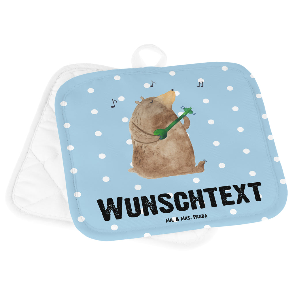 Personalisierte Topflappen Bär Gitarre Topflappen personalisiert, Personalisierte Topfuntersetzer, Personalisierter Ofenhandschuh, Topflappen Set personalisiert, Topflappen mit Namen, Namensaufdruck, Bär, Teddy, Teddybär