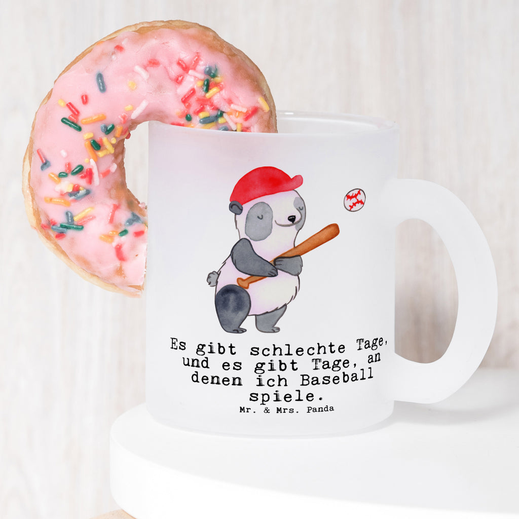 Teetasse Panda Baseball spielen Tage Teetasse, Teeglas, Teebecher, Tasse mit Henkel, Tasse, Glas Teetasse, Teetasse aus Glas, Geschenk, Sport, Sportart, Hobby, Schenken, Danke, Dankeschön, Auszeichnung, Gewinn, Sportler, Baseball spielen, Baseball Spielen, Baseball Match, Ballsport, Baseballplatz, Baseballverein