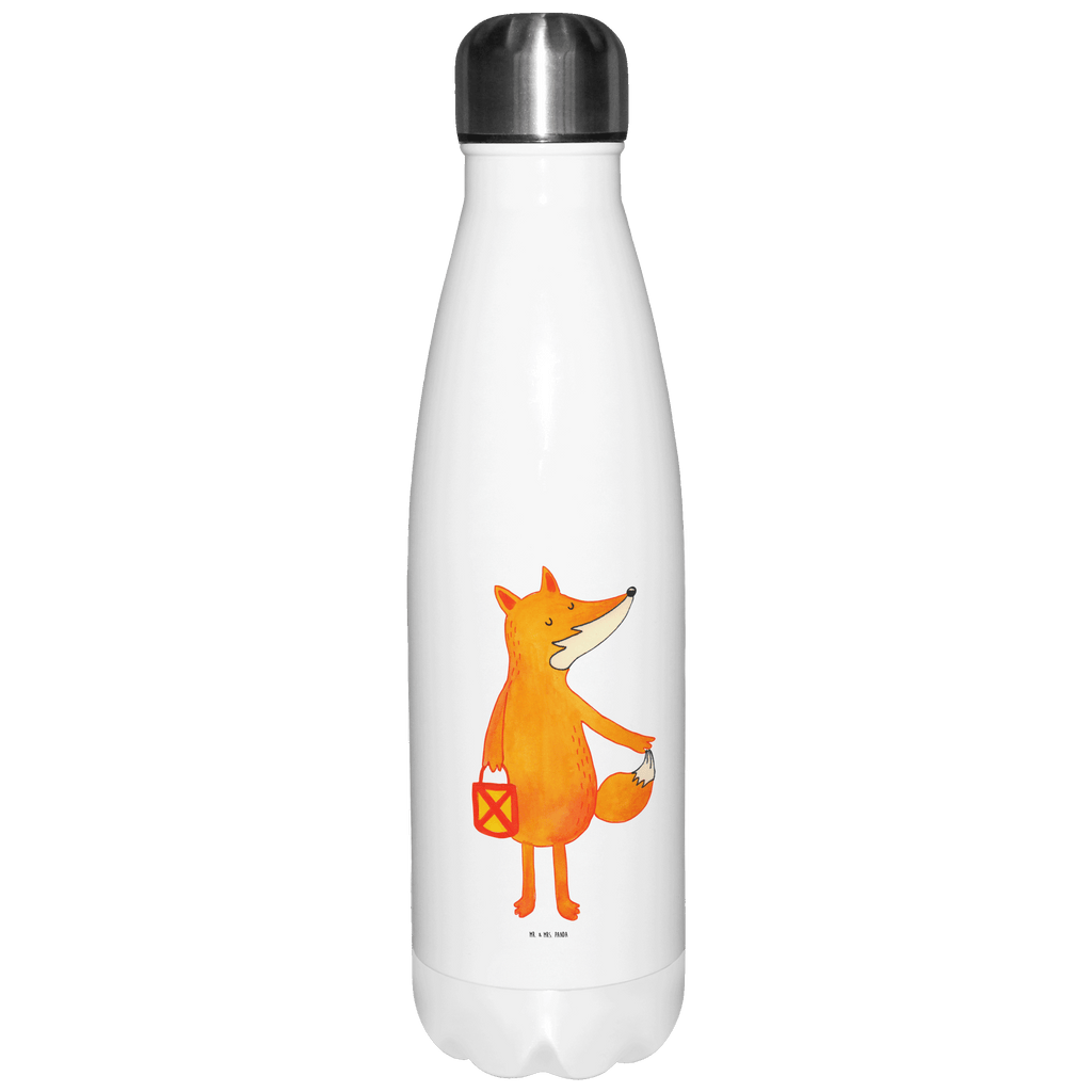 Thermosflasche Fuchs Laterne Isolierflasche, Thermoflasche, Trinkflasche, Thermos, Edelstahl, Fuchs, Füchse, Spruch trösten, Liebeskummer Spruch, Laterne, Sankt Martin, Laternenumzug, Aufmuntern, Cäsar Otto Hugo Flaischlen