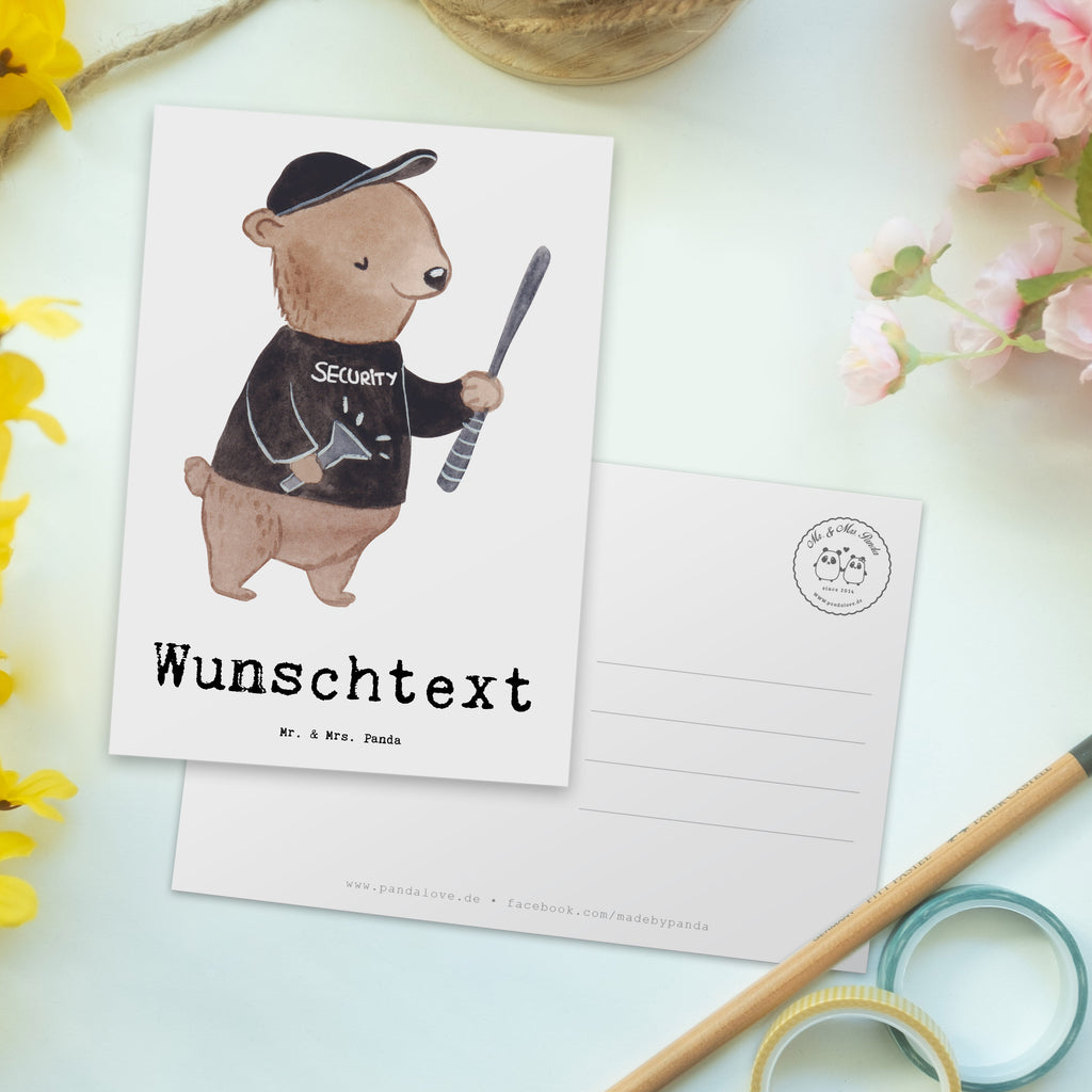 Personalisierte Postkarte Security Mitarbeiter mit Herz Postkarte mit Namen, Postkarte bedrucken, Postkarte mit Wunschtext, Postkarte personalisierbar, Geschenkkarte mit Namen, Grußkarte mit Namen, Karte mit Namen, Einladung mit Namen, Ansichtskarte mit Namen, Geschenkkarte mit Wunschtext, Grußkarte mit Wunschtext, Karte mit Wunschtext, Einladung mit Wunschtext, Ansichtskarte mit Wunschtext, Beruf, Ausbildung, Jubiläum, Abschied, Rente, Kollege, Kollegin, Geschenk, Schenken, Arbeitskollege, Mitarbeiter, Firma, Danke, Dankeschön