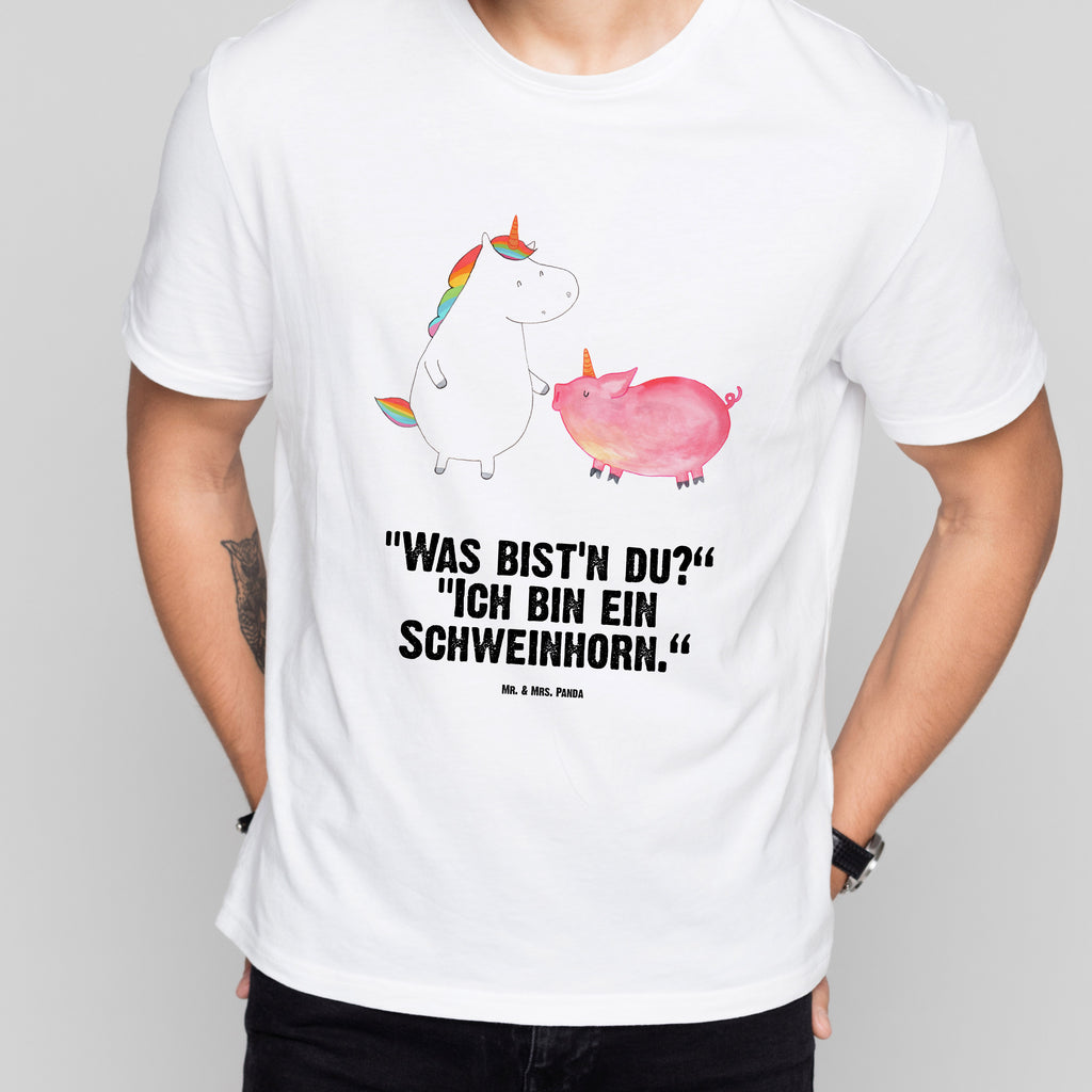 T-Shirt Standard Einhorn + Schweinhorn T-Shirt, Shirt, Tshirt, Lustiges T-Shirt, T-Shirt mit Spruch, Party, Junggesellenabschied, Jubiläum, Geburstag, Herrn, Damen, Männer, Frauen, Schlafshirt, Nachthemd, Sprüche, Einhorn, Einhörner, Einhorn Deko, Pegasus, Unicorn, Freundschaft, Schweinhorn, Schwein, Freundin, Schweinchen