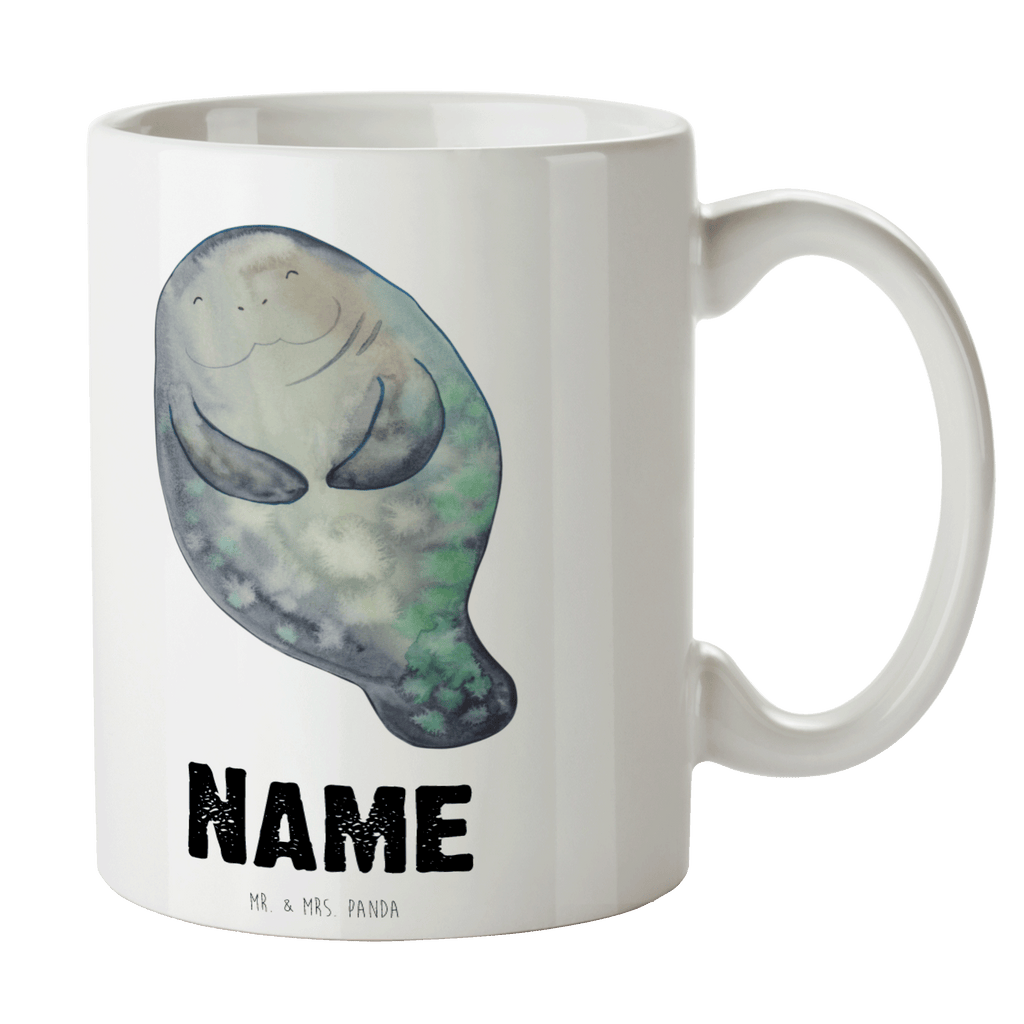 Personalisierte Tasse Seekuh happy Personalisierte Tasse, Namenstasse, Wunschname, Personalisiert, Tasse, Namen, Drucken, Tasse mit Namen, Meerestiere, Meer, Urlaub, Seekuh, Seekühe, Selbstliebe, Respekt, Neuanfang, Neustart, Achtsamkeit, Zufrieden, Liebeskummer, Freundin