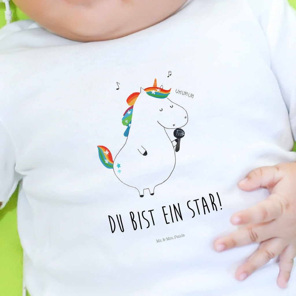 Organic Baby Shirt Einhorn Sänger Baby T-Shirt, Jungen Baby T-Shirt, Mädchen Baby T-Shirt, Shirt, Einhorn, Einhörner, Einhorn Deko, Pegasus, Unicorn, Glitzer, Konfetti, Party, Geburtstag, Feier, Fest, Disco, Sängerin, Sänger, Freundin