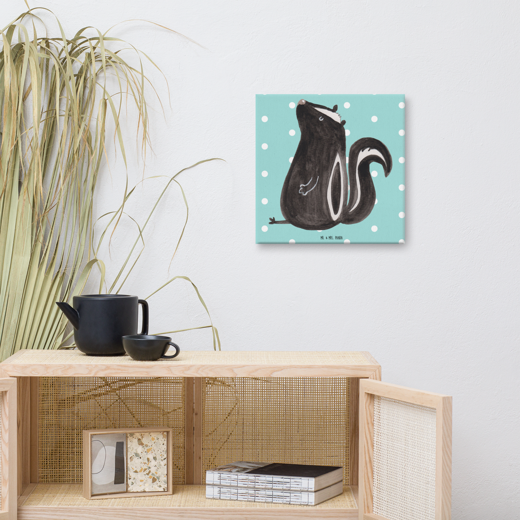 Leinwand Bild Stinktier Sitzen Leinwand, Bild, Kunstdruck, Wanddeko, Dekoration, Stinktier, Skunk, Wildtier, Raubtier, Stinker, Stinki, Spruch, Büro, Recht, Besserwisser