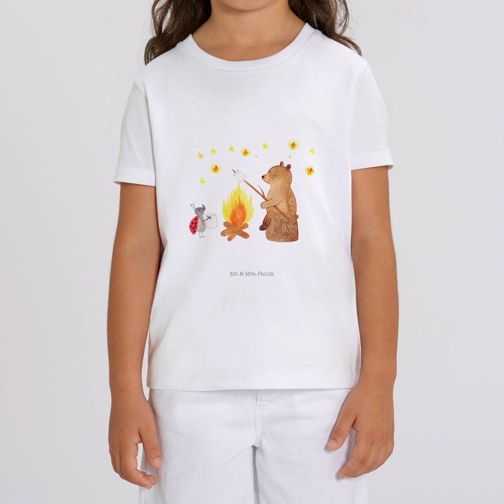 Organic Kinder T-Shirt Bär & Marienkäfer Lagerfeuer Kinder T-Shirt, Kinder T-Shirt Mädchen, Kinder T-Shirt Jungen, Bär, Teddy, Teddybär, Lagerfeuer