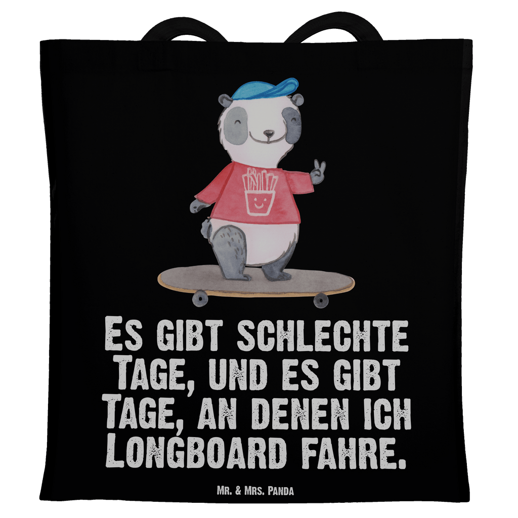 Tragetasche Panda Longboard fahren Tage Beuteltasche, Beutel, Einkaufstasche, Jutebeutel, Stoffbeutel, Tasche, Shopper, Umhängetasche, Strandtasche, Schultertasche, Stofftasche, Tragetasche, Badetasche, Jutetasche, Einkaufstüte, Laptoptasche, Geschenk, Sport, Sportart, Hobby, Schenken, Danke, Dankeschön, Auszeichnung, Gewinn, Sportler, Longboard fahren, Skaten