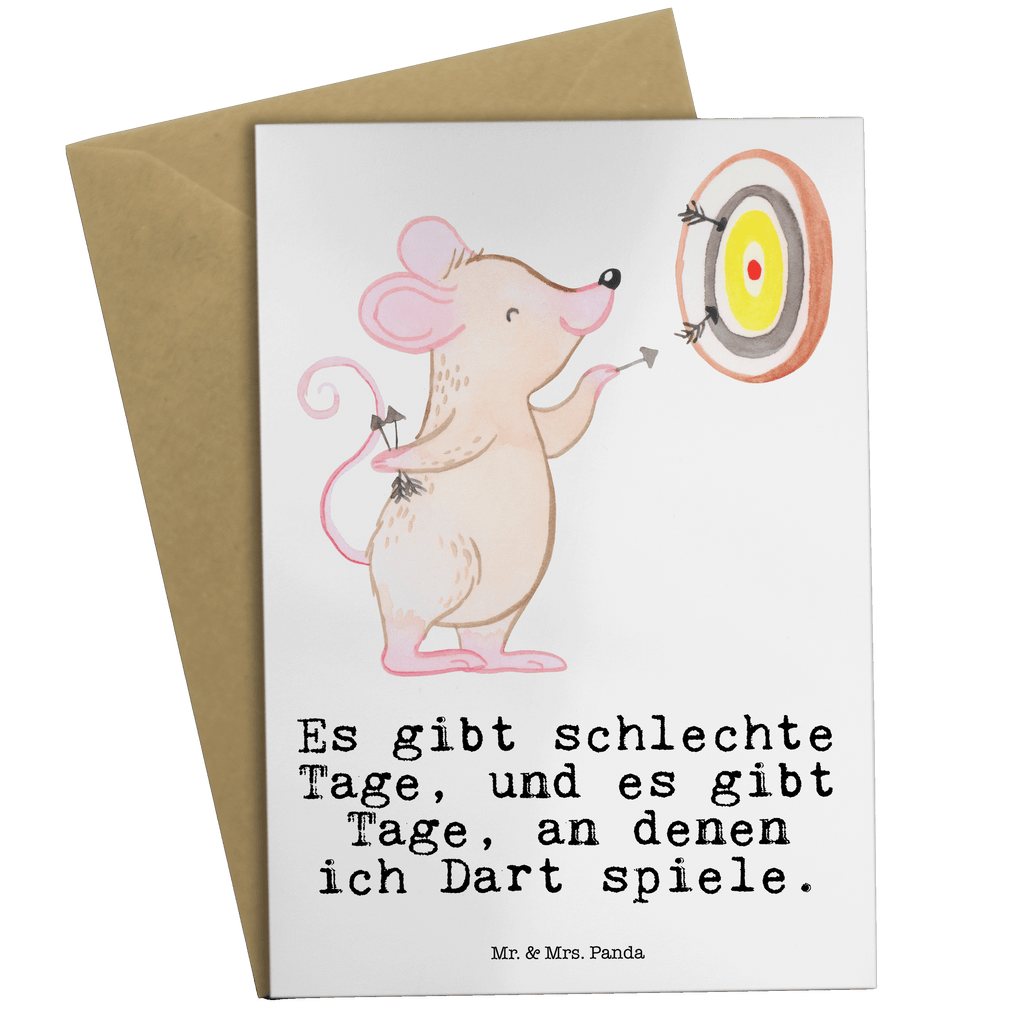 Grußkarte Maus Dart spielen Tage Grußkarte, Klappkarte, Einladungskarte, Glückwunschkarte, Hochzeitskarte, Geburtstagskarte, Karte, Ansichtskarten, Geschenk, Sport, Sportart, Hobby, Schenken, Danke, Dankeschön, Auszeichnung, Gewinn, Sportler, Dart spielen, Darten, Darts, Dart Turnier