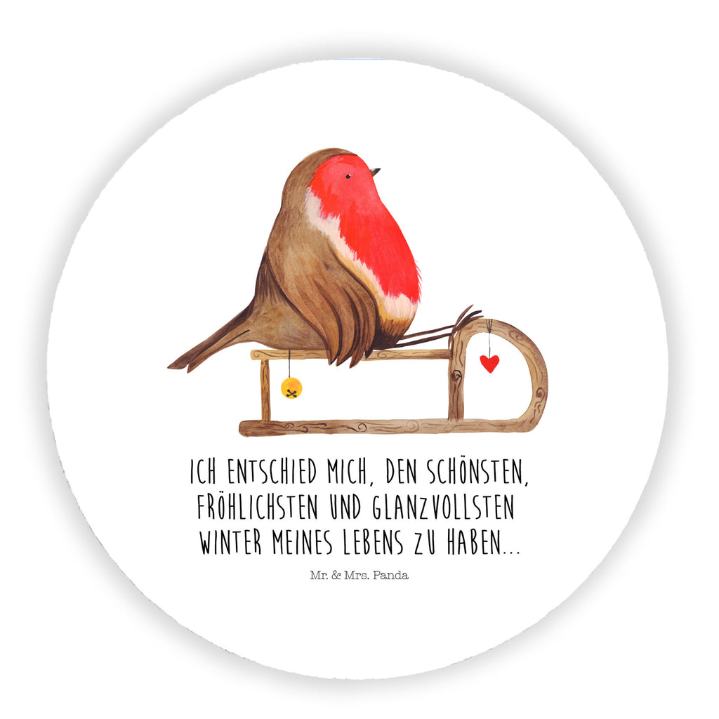 Rund Magnet Rotkehlchen Schlitten Kühlschrankmagnet, Pinnwandmagnet, Souvenir Magnet, Motivmagnete, Dekomagnet, Whiteboard Magnet, Notiz Magnet, Kühlschrank Dekoration, Winter, Weihnachten, Weihnachtsdeko, Nikolaus, Advent, Heiligabend, Wintermotiv, Schlitten, Vogel