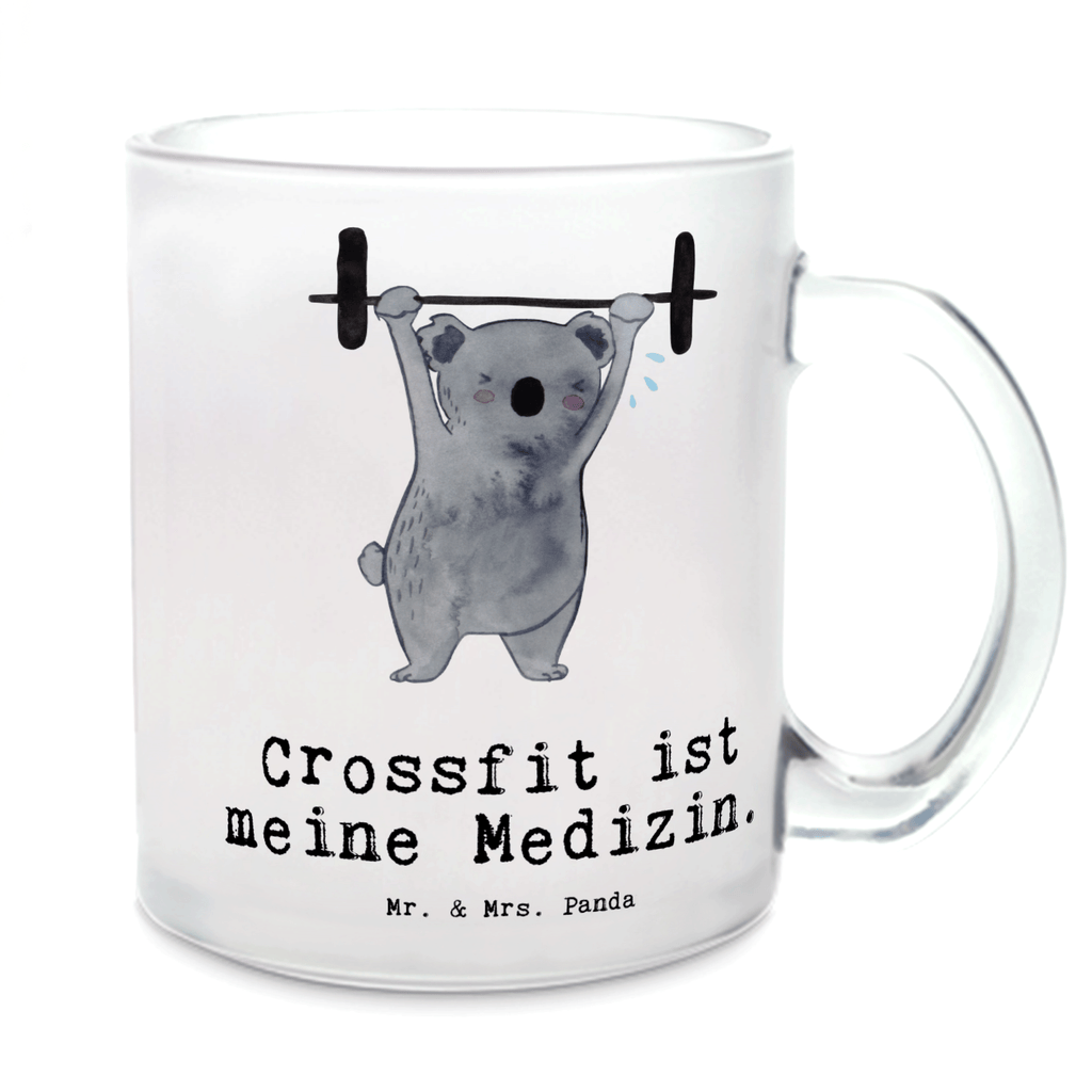 Teetasse Koala Crossfit Medizin Teetasse, Teeglas, Teebecher, Tasse mit Henkel, Tasse, Glas Teetasse, Teetasse aus Glas, Geschenk, Sport, Sportart, Hobby, Schenken, Danke, Dankeschön, Auszeichnung, Gewinn, Sportler, Crossfit, Wettkampfsport, Sportschule