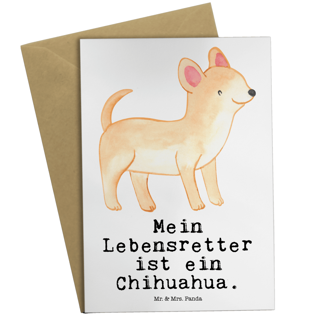 Grußkarte Chihuahua Lebensretter Grußkarte, Klappkarte, Einladungskarte, Glückwunschkarte, Hochzeitskarte, Geburtstagskarte, Karte, Ansichtskarten, Hund, Hunderasse, Rassehund, Hundebesitzer, Geschenk, Tierfreund, Schenken, Welpe, Chihuahua