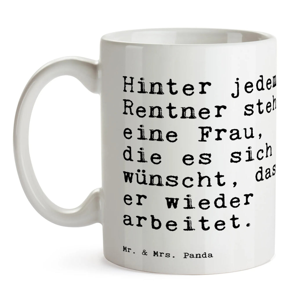 Tasse Sprüche und Zitate Hinter jedem Rentner steht eine Frau, die es sich wünscht, dass er wieder arbeitet. Tasse, Kaffeetasse, Teetasse, Becher, Kaffeebecher, Teebecher, Keramiktasse, Porzellantasse, Büro Tasse, Geschenk Tasse, Tasse Sprüche, Tasse Motive, Kaffeetassen, Tasse bedrucken, Designer Tasse, Cappuccino Tassen, Schöne Teetassen, Spruch, Sprüche, lustige Sprüche, Weisheiten, Zitate, Spruch Geschenke, Spruch Sprüche Weisheiten Zitate Lustig Weisheit Worte