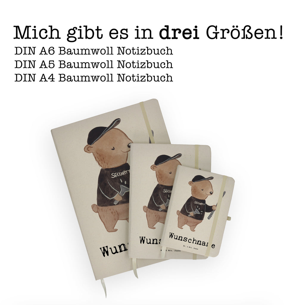 DIN A4 Personalisiertes Notizbuch Sicherheitsdienstmitarbeiter mit Herz Personalisiertes Notizbuch, Notizbuch mit Namen, Notizbuch bedrucken, Personalisierung, Namensbuch, Namen, Beruf, Ausbildung, Jubiläum, Abschied, Rente, Kollege, Kollegin, Geschenk, Schenken, Arbeitskollege, Mitarbeiter, Firma, Danke, Dankeschön