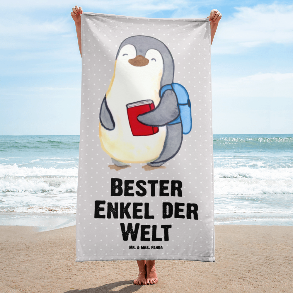 XL Badehandtuch Pinguin Bester Enkel der Welt Handtuch, Badetuch, Duschtuch, Strandtuch, Saunatuch, für, Dankeschön, Geschenk, Schenken, Geburtstag, Geburtstagsgeschenk, Geschenkidee, Danke, Bedanken, Mitbringsel, Freude machen, Geschenktipp, Enkel, Enkelkind, Enkelsohn, Oma, Opa, Kind von Tochter, Kind von Sohn, Taufe, Großsohn