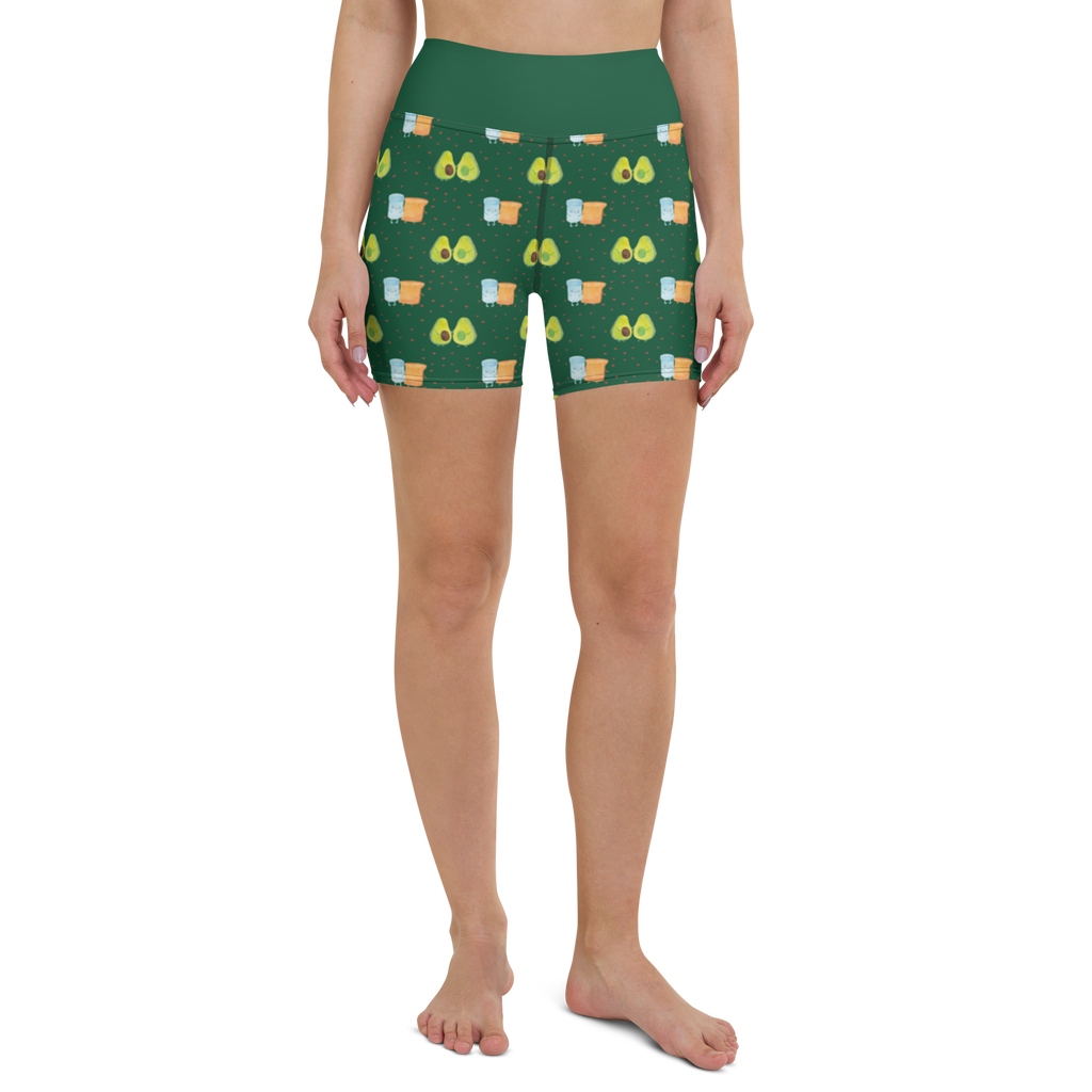 Yoga Shorts Avocado Pärchen Muster Yoga Shorts, Yogashorts, Sporthose, Sportshorts, Fitnesshose, Sportshorts Damen, Yoga Shorts Damen, Yogabekleidung, Sportbekleidung, Avocado, Veggie, Vegan, Gesund, Avocuddle, Liebe, Schwangerschaft, Familie, Babyshower, Babyparty, Hochzeit, Kinder, Avocados, Geburt