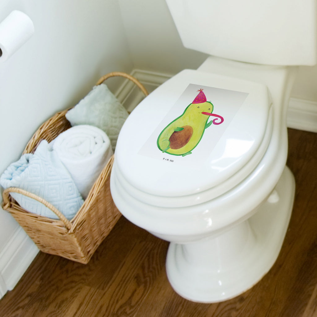 Motiv WC Sitz Avocado Feier Klobrille, Klodeckel, Toilettendeckel, WC-Sitz, Toilette, Avocado, Veggie, Vegan, Gesund, Party, Feierlichkeit, Feier, Fete, Geburtstag, Gute Laune, Tröte