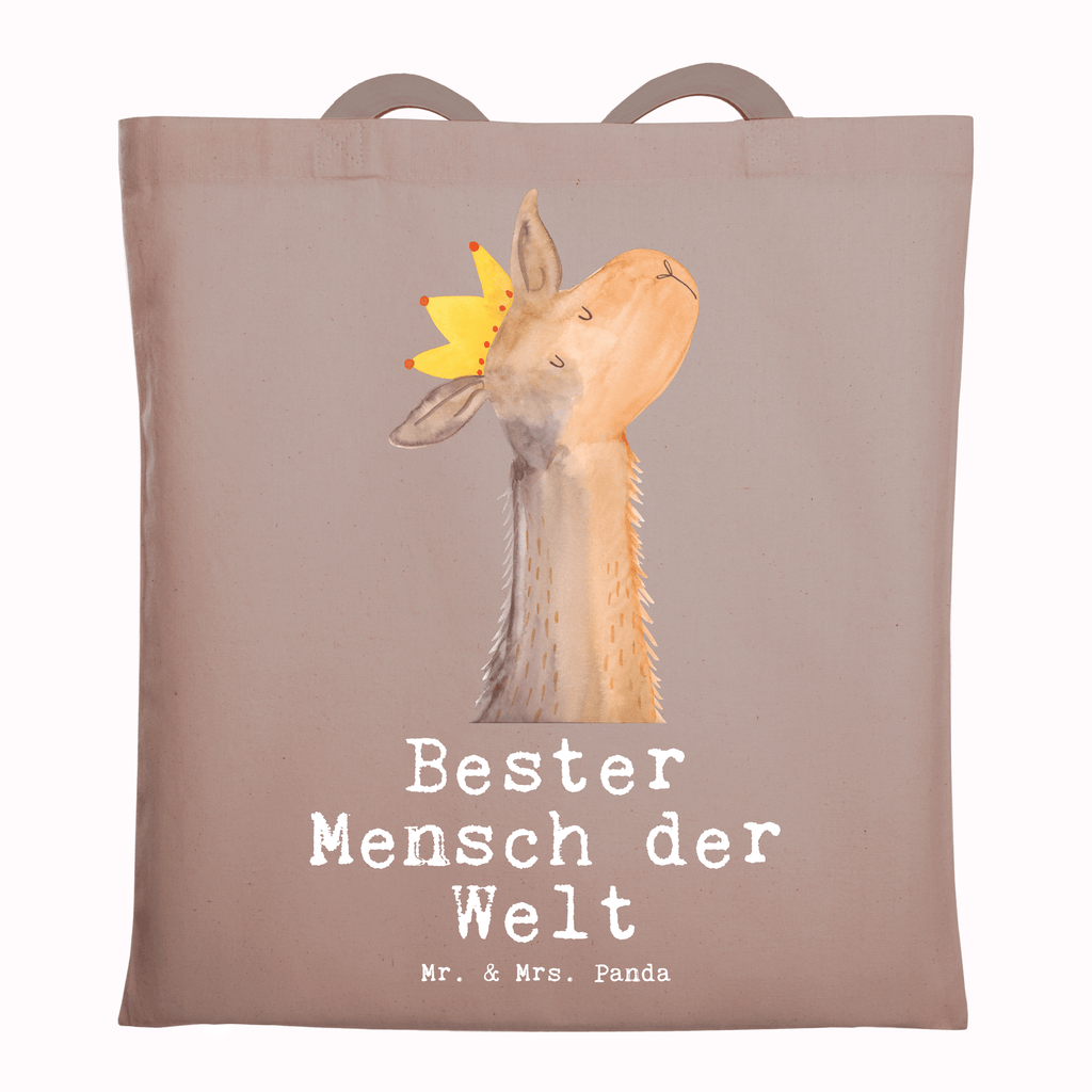 Tragetasche Lama Bester Mensch der Welt Beuteltasche, Beutel, Einkaufstasche, Jutebeutel, Stoffbeutel, für, Dankeschön, Geschenk, Schenken, Geburtstag, Geburtstagsgeschenk, Geschenkidee, Danke, Bedanken, Mitbringsel, Freude machen, Geschenktipp, Lieblingsmensch, Liebling, Lieblings Mensch, tollster Mensch, Vorbild, Partner, Ehemann, Ehefrau, Liebe, Valentinstag