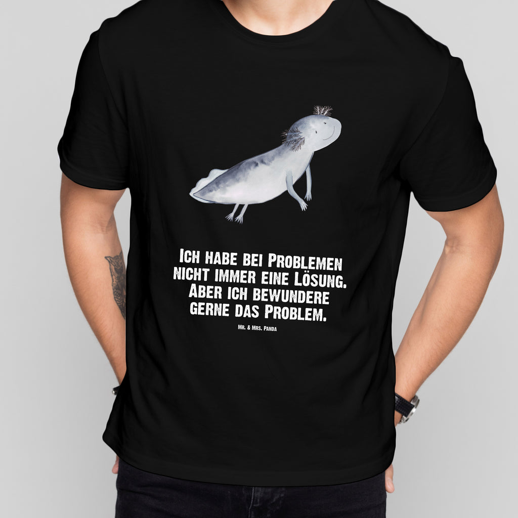 T-Shirt Standard Axolotl schwimmt T-Shirt, Shirt, Tshirt, Lustiges T-Shirt, T-Shirt mit Spruch, Party, Junggesellenabschied, Jubiläum, Geburstag, Herrn, Damen, Männer, Frauen, Schlafshirt, Nachthemd, Sprüche, Axolotl, Molch, Axolot, Schwanzlurch, Lurch, Lurche, Problem, Probleme, Lösungen, Motivation