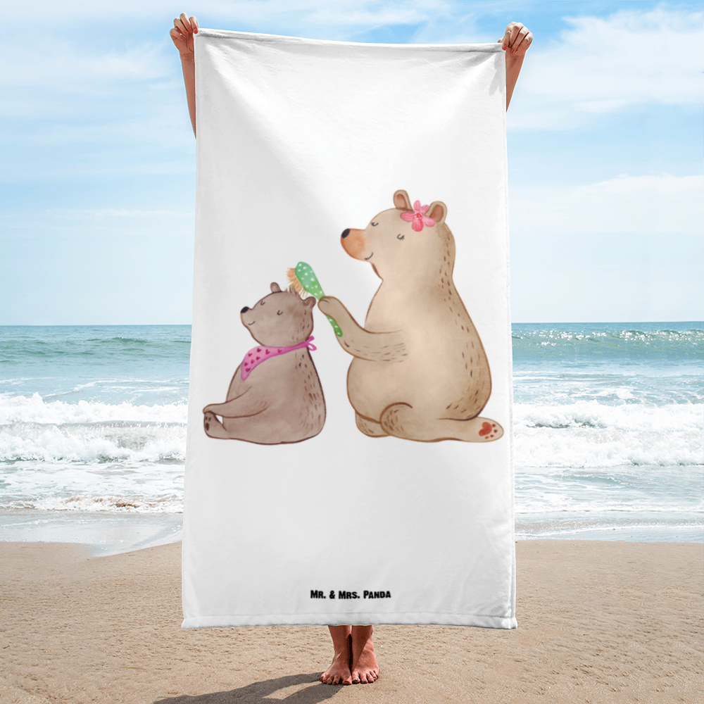 XL Badehandtuch Bär mit Kind Handtuch, Badetuch, Duschtuch, Strandtuch, Saunatuch, Familie, Vatertag, Muttertag, Bruder, Schwester, Mama, Papa, Oma, Opa, Geschenk, Mutti, Mutter