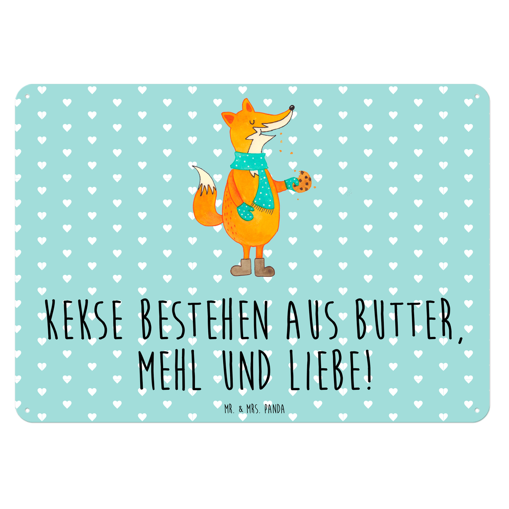 Blechschild Fuchs Keks Blechschild, Metallschild, Geschenk Schild, Schild, Magnet-Metall-Schild, Deko Schild, Wandschild, Wand-Dekoration, Türschild, Fuchs, Füchse, Backen Spruch, Kekse, Winter, Weihnachtszeit, Plätzchen, Liebe, Küche Deko