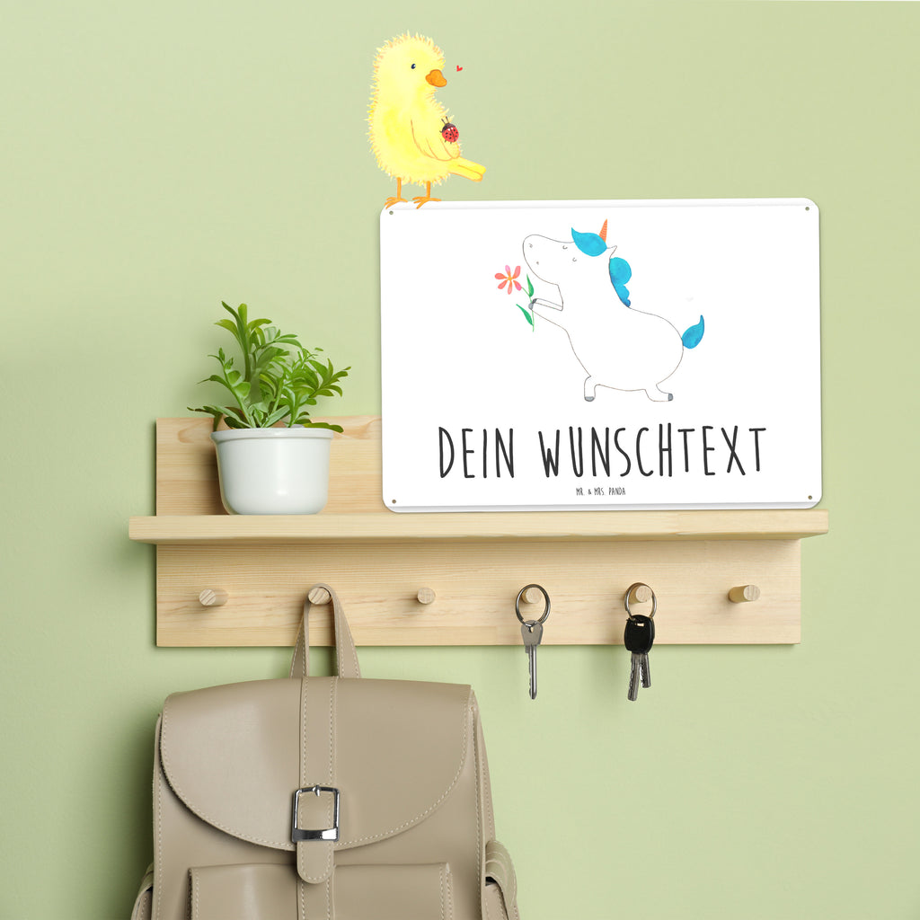 Personalisiertes Blechschild Einhorn Blume Blechschild, Metallschild, Geschenk Schild, Schild, Magnet-Metall-Schild, Deko Schild, Wandschild, Wand-Dekoration, Türschild, Einhorn, Einhörner, Einhorn Deko, Pegasus, Unicorn, Liebe, Liebesbeweis, Antrag, Heiratsantrag, Verlobung, Ehepaar, Pärchen, Partner, Freund, Freundin, Ehe, heiraten