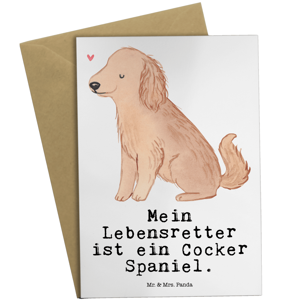 Grußkarte Cocker Spaniel Lebensretter Grußkarte, Klappkarte, Einladungskarte, Glückwunschkarte, Hochzeitskarte, Geburtstagskarte, Karte, Ansichtskarten, Hund, Hunderasse, Rassehund, Hundebesitzer, Geschenk, Tierfreund, Schenken, Welpe, Englische Cockerspaniel, Cocker Spaniel