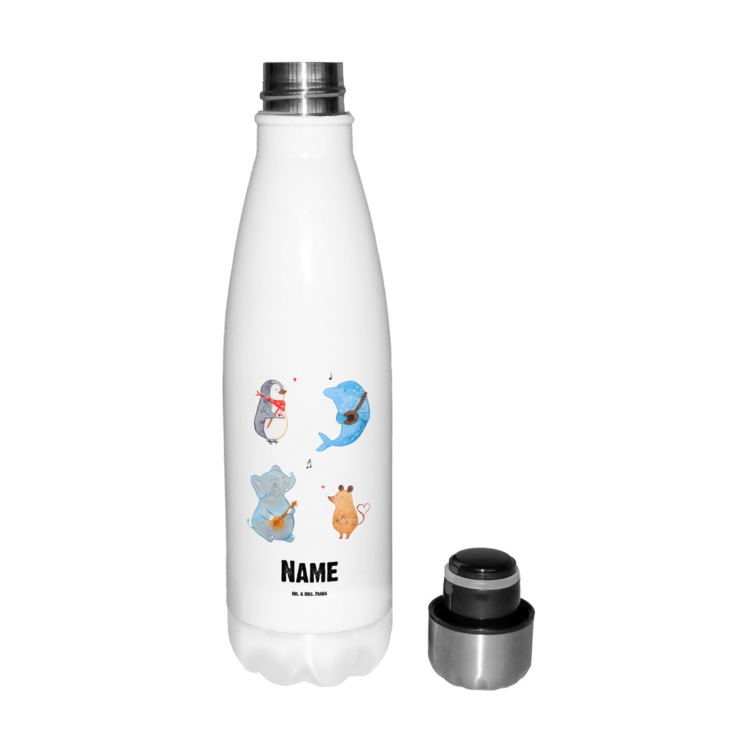 Personalisierte Thermosflasche Big Band Personalisierte Isolierflasche, Personalisierte Thermoflasche, Personalisierte Trinkflasche, Trinkflasche Mit Namen, Wunschname, Bedrucken, Namensflasche, Tiermotive, Gute Laune, lustige Sprüche, Tiere, Hund, Pinguin, Maus, Elefant, Delfin, Gitarre, Band, Triangel, Musikanten, Musik