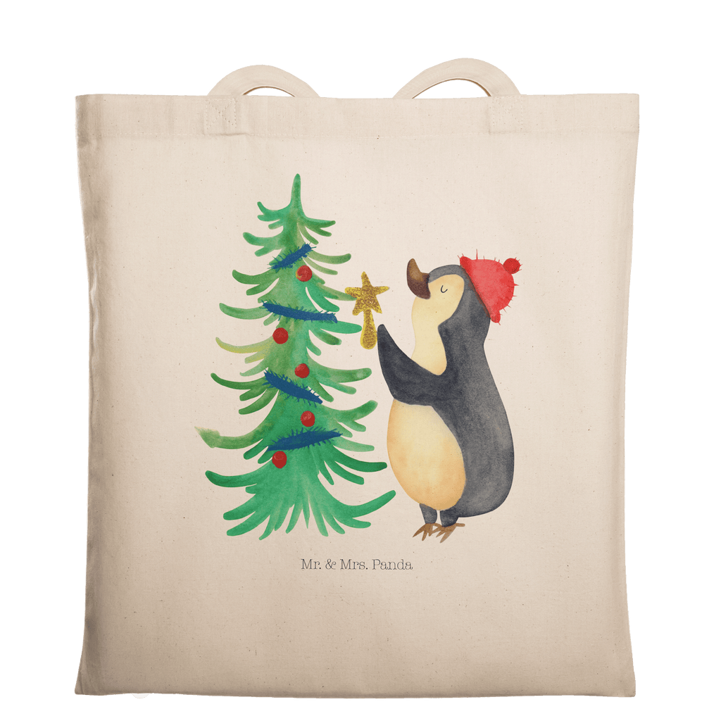 Tragetasche Pinguin Weihnachtsbaum Beuteltasche, Beutel, Einkaufstasche, Jutebeutel, Stoffbeutel, Tasche, Shopper, Umhängetasche, Strandtasche, Schultertasche, Stofftasche, Tragetasche, Badetasche, Jutetasche, Einkaufstüte, Laptoptasche, Winter, Weihnachten, Weihnachtsdeko, Nikolaus, Advent, Heiligabend, Wintermotiv, Pinguin