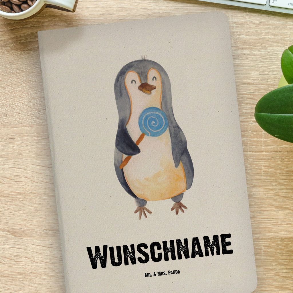 DIN A4 Personalisiertes Notizbuch Pinguin Lolli Personalisiertes Notizbuch, Notizbuch mit Namen, Notizbuch bedrucken, Personalisierung, Namensbuch, Namen, Pinguin, Pinguine, Lolli, Süßigkeiten, Blödsinn, Spruch, Rebell, Gauner, Ganove, Rabauke