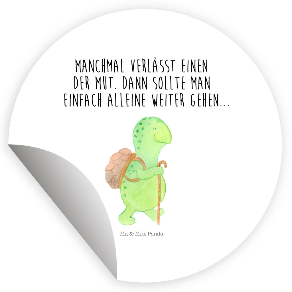 Rund Aufkleber Schildkröte Wanderer Sticker, Aufkleber, Etikett, Kinder, rund, Schildkröte, Schildkröten, Motivation, Motivationsspruch, Motivationssprüche, Neuanfang