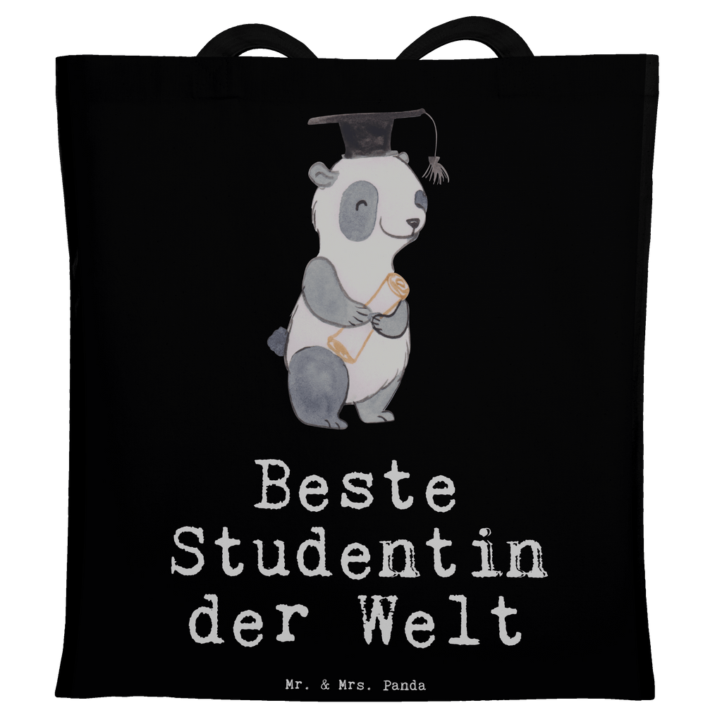 Tragetasche Panda Beste Studentin der Welt Beuteltasche, Beutel, Einkaufstasche, Jutebeutel, Stoffbeutel, Tasche, Shopper, Umhängetasche, Strandtasche, Schultertasche, Stofftasche, Tragetasche, Badetasche, Jutetasche, Einkaufstüte, Laptoptasche, für, Dankeschön, Geschenk, Schenken, Geburtstag, Geburtstagsgeschenk, Geschenkidee, Danke, Bedanken, Mitbringsel, Freude machen, Geschenktipp, Studentin, Studium, Tochter, Spaß, Musterschülerin, lustig, Studienabschluss, witzig, Universität, Abschluss, Alumni, Uni, Studenten, Hochschule