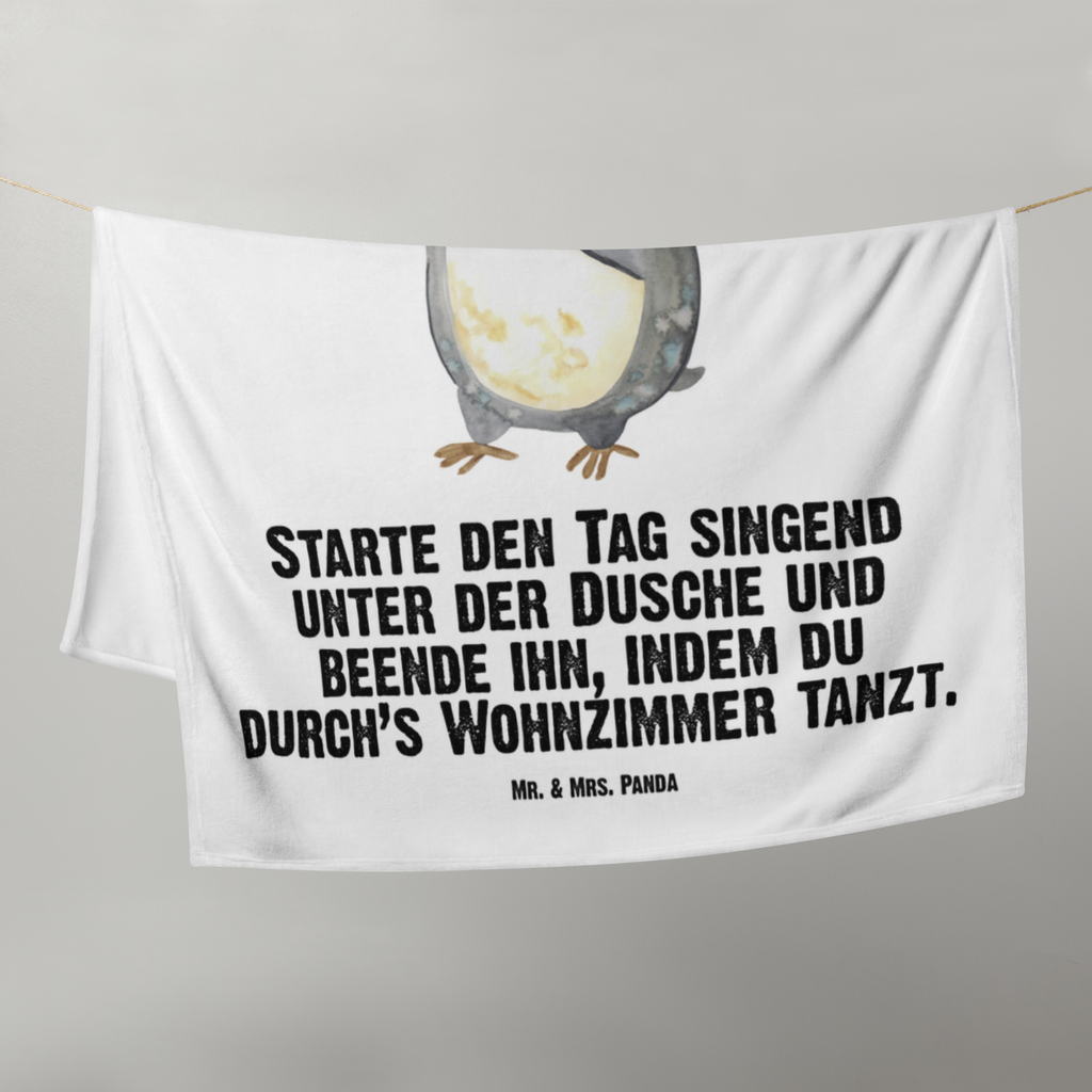 Babydecke Pinguin Duschen Babydecke, Babygeschenk, Geschenk Geburt, Babyecke Kuscheldecke, Krabbeldecke, Pinguin, Pinguine, Dusche, duschen, Lebensmotto, Motivation, Neustart, Neuanfang, glücklich sein