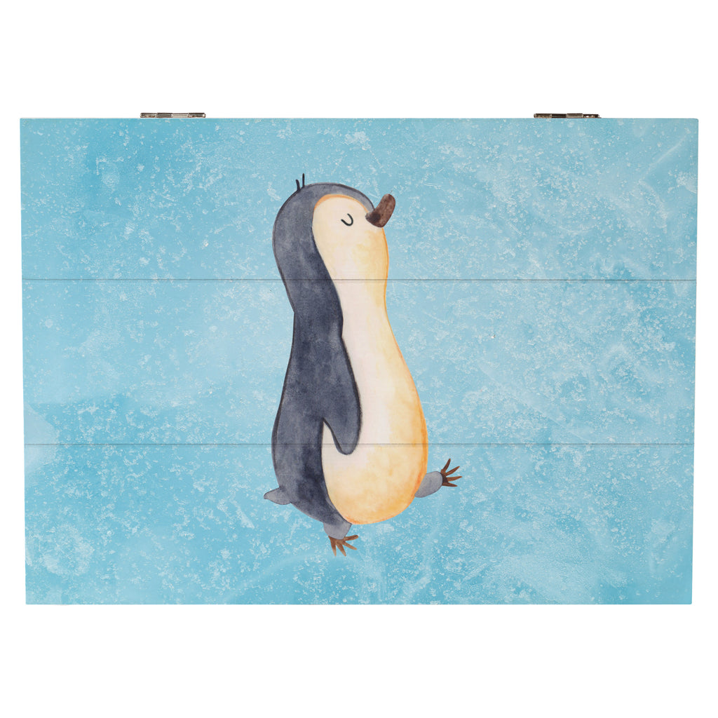 Holzkiste Pinguin marschierend Holzkiste, Kiste, Schatzkiste, Truhe, Schatulle, XXL, Erinnerungsbox, Erinnerungskiste, Dekokiste, Aufbewahrungsbox, Geschenkbox, Geschenkdose, Pinguin, Pinguine, Frühaufsteher, Langschläfer, Bruder, Schwester, Familie