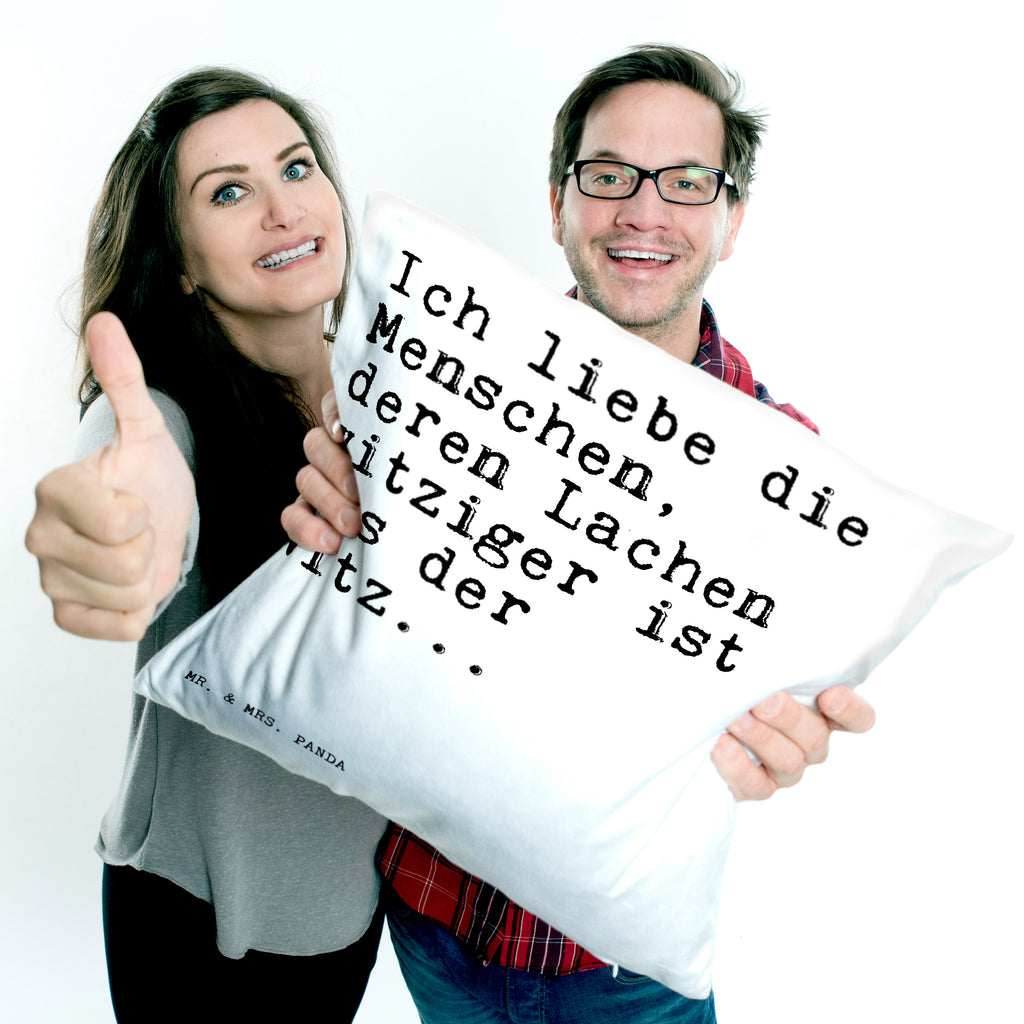 40x40 Kissen Sprüche und Zitate Ich liebe die Menschen, deren Lachen witziger ist als der Witz... Kissenhülle, Kopfkissen, Sofakissen, Dekokissen, Motivkissen, Spruch, Sprüche, lustige Sprüche, Weisheiten, Zitate, Spruch Geschenke, Spruch Sprüche Weisheiten Zitate Lustig Weisheit Worte