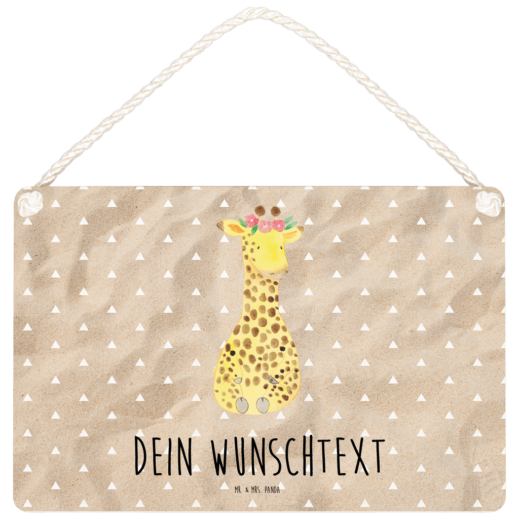 Personalisiertes Deko Schild Giraffe Blumenkranz Dekoschild, Deko Schild, Schild, Tür Schild, Türschild, Holzschild, Wandschild, Wanddeko, Afrika, Wildtiere, Giraffe, Blumenkranz, Abenteurer, Selbstliebe, Freundin