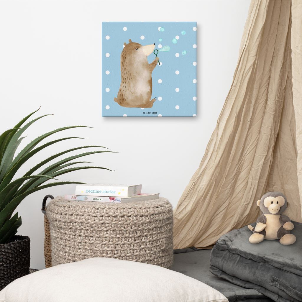 Leinwand Bild Bär Seifenblasen Leinwand, Bild, Kunstdruck, Wanddeko, Dekoration, Bär, Teddy, Teddybär, Seifenblasen Bär Lustig Sein Glücklich Traurig Happy