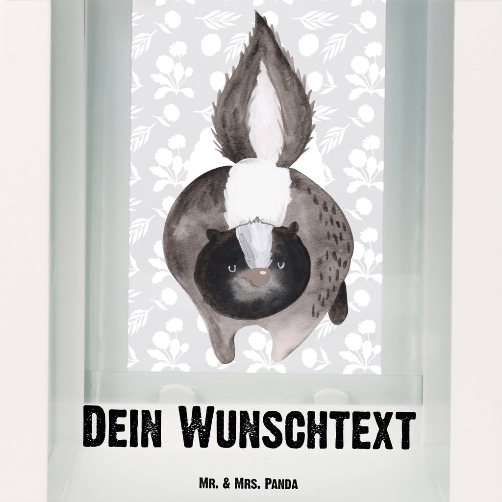 Personalisierte Deko Laterne Stinktier Angriff Gartenlampe, Gartenleuchte, Gartendekoration, Gartenlicht, Laterne kleine Laternen, XXL Laternen, Laterne groß, Stinktier, Skunk, Wildtier, Raubtier, Stinker, Stinki, wütend, Drohung