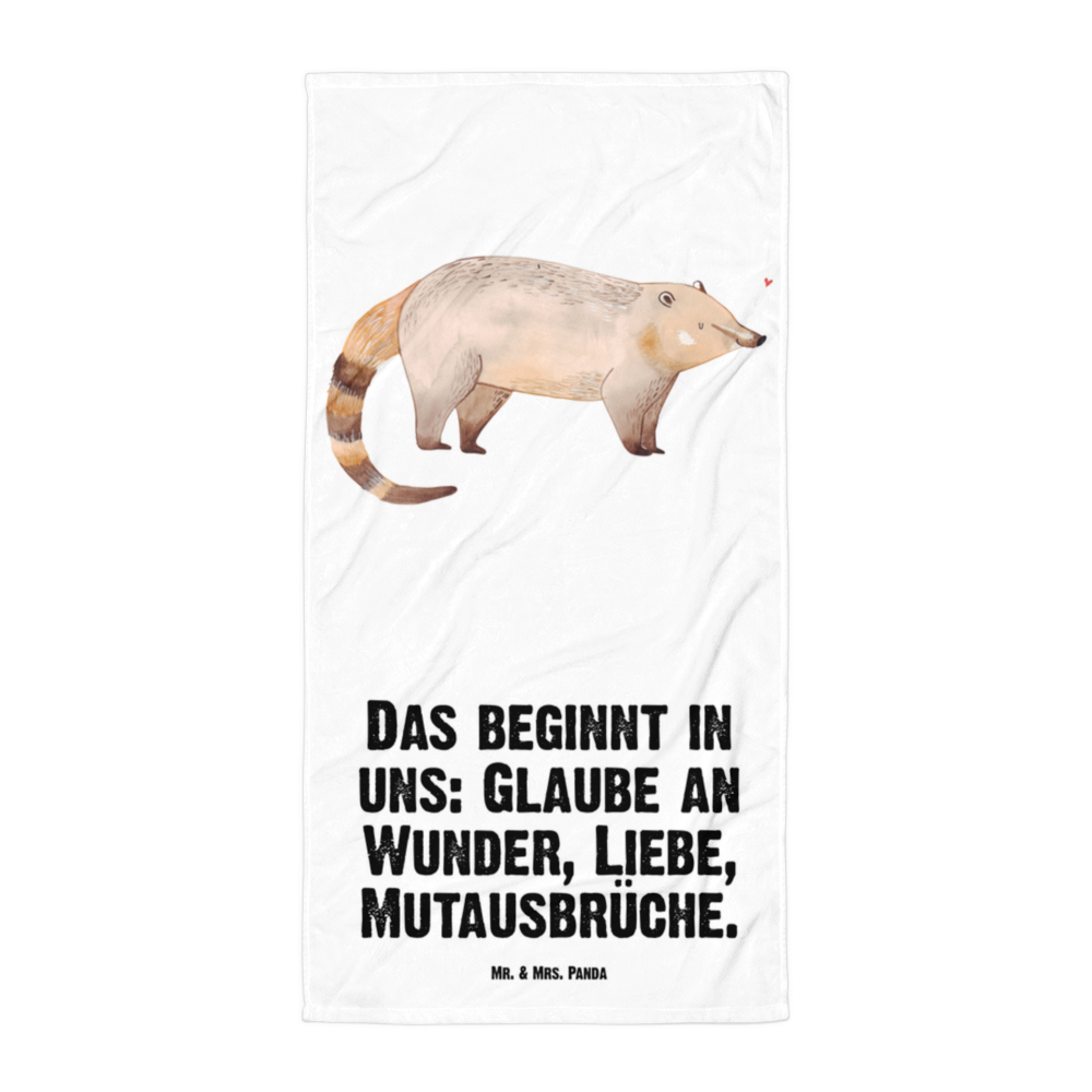 XL Badehandtuch Nasenbaer Handtuch, Badetuch, Duschtuch, Strandtuch, Saunatuch, Tiermotive, Gute Laune, lustige Sprüche, Tiere, Nasenbär, Nasenbären, Rüsselbär, Bär