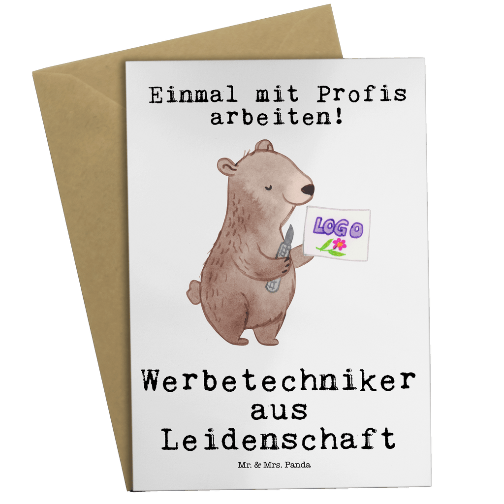 Grußkarte Werbetechniker aus Leidenschaft Grußkarte, Klappkarte, Einladungskarte, Glückwunschkarte, Hochzeitskarte, Geburtstagskarte, Karte, Ansichtskarten, Beruf, Ausbildung, Jubiläum, Abschied, Rente, Kollege, Kollegin, Geschenk, Schenken, Arbeitskollege, Mitarbeiter, Firma, Danke, Dankeschön